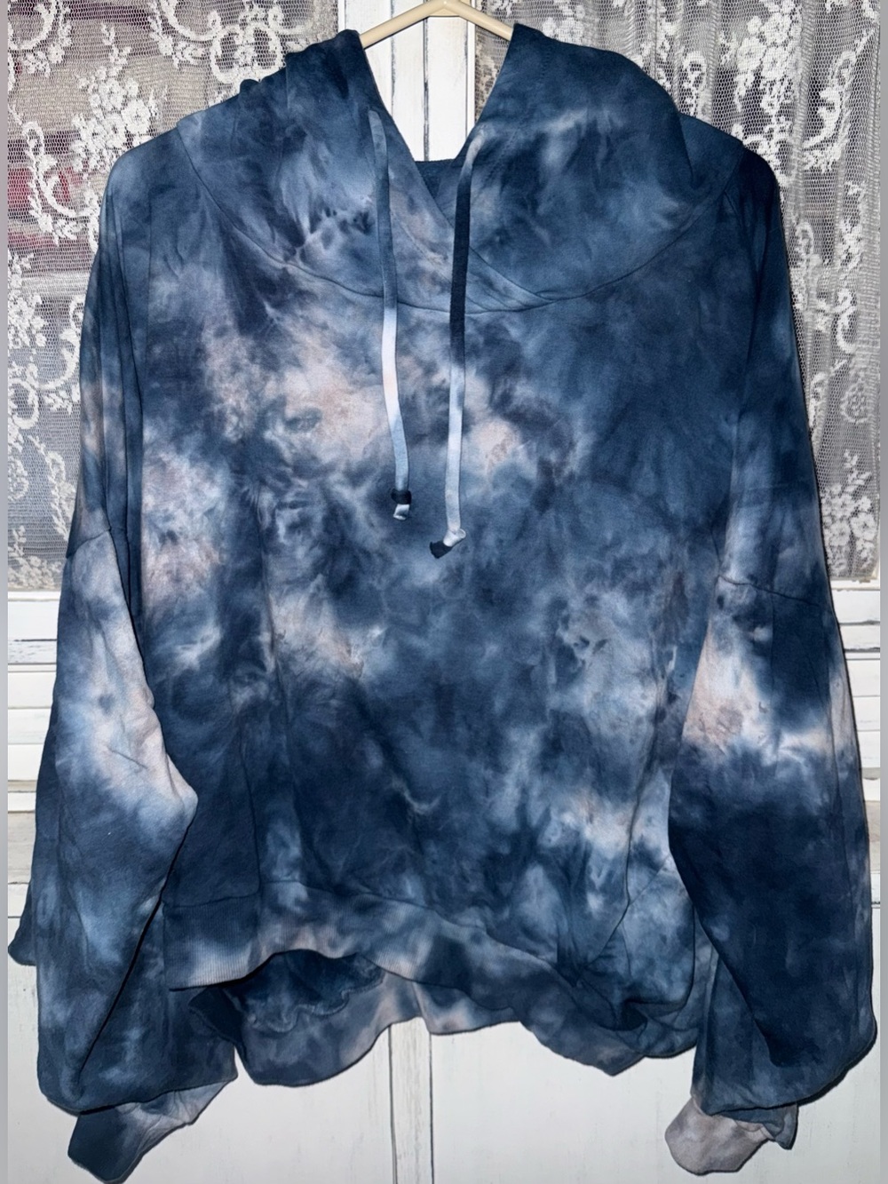 Young Fabulous & Broke Navy and Light Gray Tie-Dye Hooded Pullover